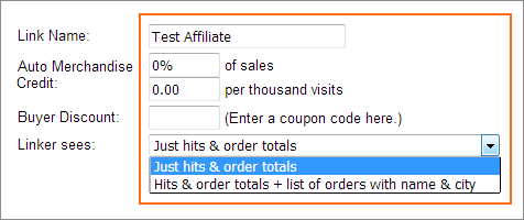 Values and settings for trackable links.