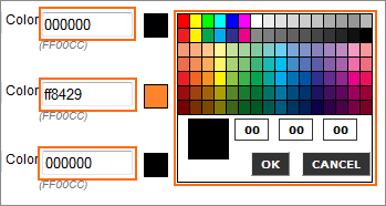 Picture of Primary Font Choose Color dialog