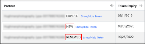 The Renew Token Dialog.