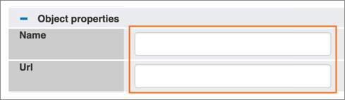 The Name and Url fields.