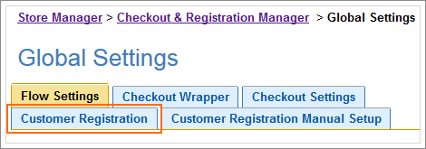 Picture of Customer Registration tab