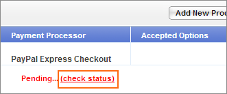 The check status link