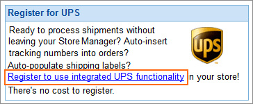 The Register to use integrated UPS functionality link