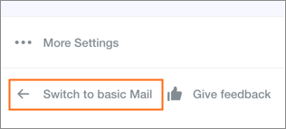 The Switch to basic Mail link.