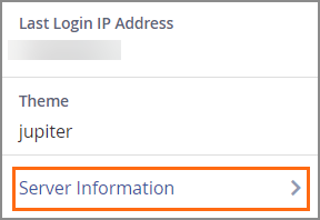 Server Information Link.