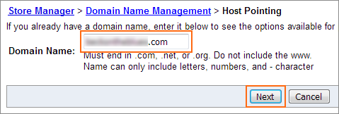 Enter domain name.