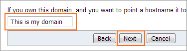 Type This is my domain and click Next.