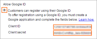 Allow Google ID.