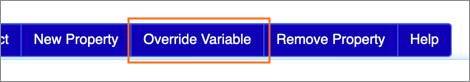 The Override Variable button.