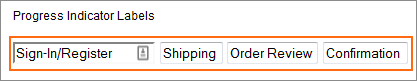 Picture of Checkout & Registration Manager Progress Indicator Label fields