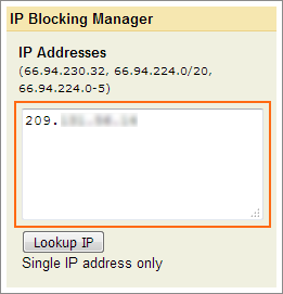 Add the IP address to the IP Addresses field.