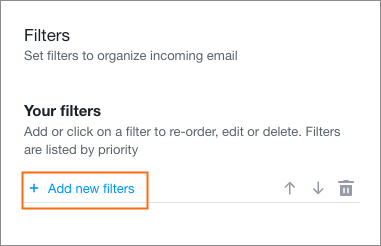 The Add new filters link.