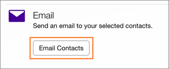 The Email Contacts&nbsp;button.