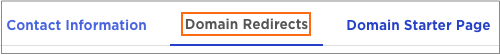 The Domain Redirects tab.