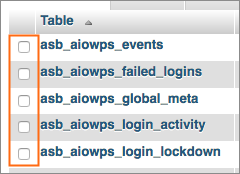 Select a database table.