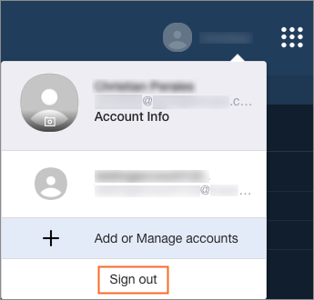 Click the Sign out button.