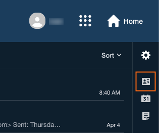 The Contacts icon in your business email account.