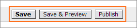 The Save, Save &&nbsp;Preview, and Publish buttons.