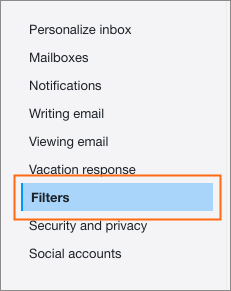 The Filters option.