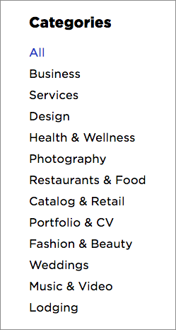 Themes available for your Domain Starter Page.