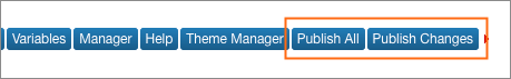 The Publish All and Publish Changes buttons in Store Editor.
