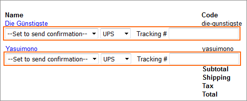 Enter tracking information for multiple shipments.