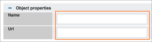 The Name and Url fields.