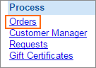 Orders is the first link in the Process column.