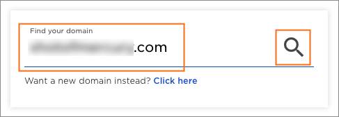 Searching for your existing domain.