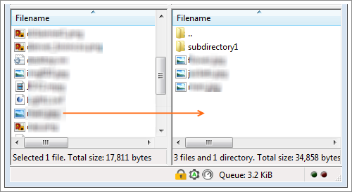 Picture of FileZilla Upload File