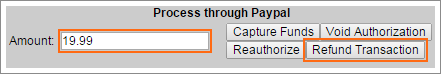 Picture of PayPal Refund Transaction button