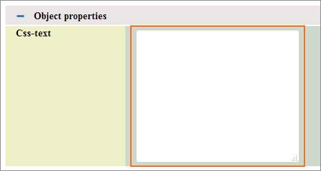 The Css-text field