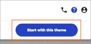 The Start with this theme button.