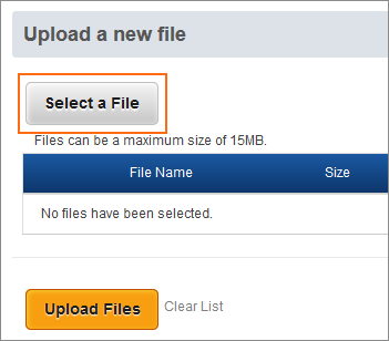 The Select a File button.