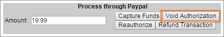 Picture of PayPal Void Authorization dialog
