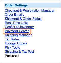 The Payment Center link.