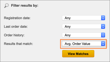 The Avg. Order Value option.