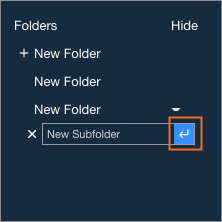 Confirm the name of the new subfolder.