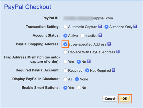 The Buyer-specified Address option.