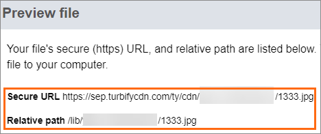 The Secure URL and Relative path options.