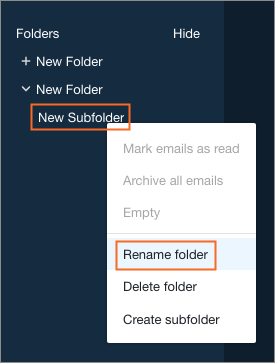 Rename a folder or subfolder.