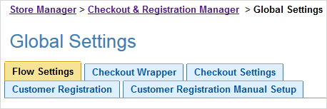 Checkout & Registration Manager Global Settings.