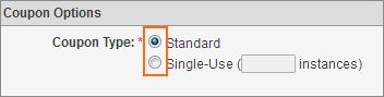 The Coupon Type options.