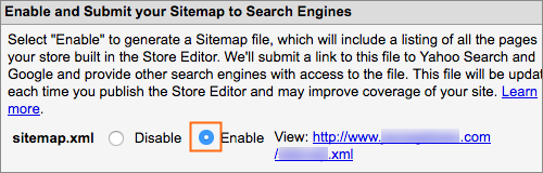 Enable your Sitemap.