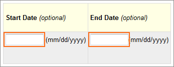 The Enter Dates dialog.