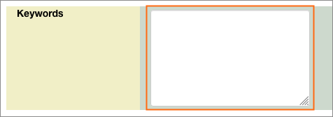 The Keywords variable field.