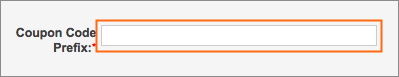 The Coupon Code Prefix field.