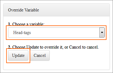 The Head-tags variable is selected