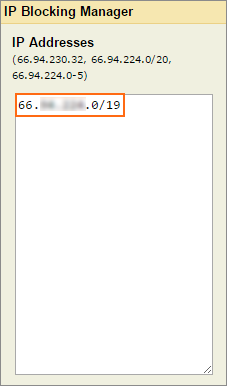 Enter the range of IP addresses that you wish to add in a valid format to the IP Address field.