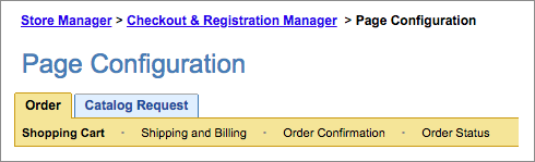 Checkout & Registration Manager Page Configuration.